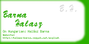 barna halasz business card