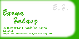 barna halasz business card